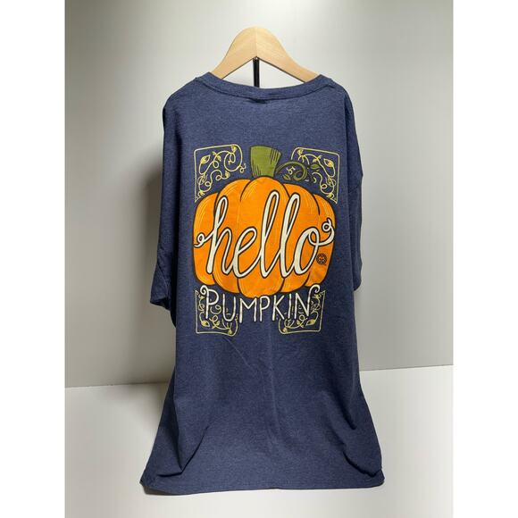 Girlie Girl Originals XL Graphic Teeshirt Hello Pumpkin Fall Halloween - Picture 2 of 6